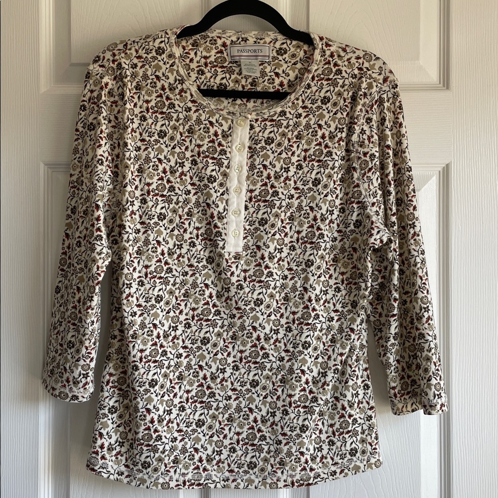 Passports Floral Henley Shirt
